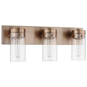  Satco 60-7533 Burnished Brass Vanity Light with Clear Glass 