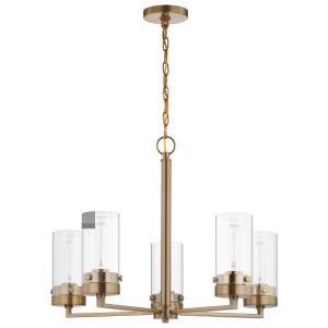  Satco 60-7535 Burnished Brass Vanity Light with Clear Glass 