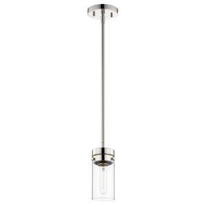  Satco 60-7629 Polished Nickel Mini Pendant Light with Clear Glass 