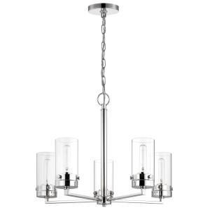  Satco 60-7635 Polished Nickel Chandelier Light with Clear Glass 