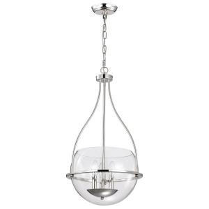  Satco 60-7819 Polished Nickel Pendant Light with Clear Glass 