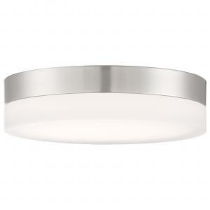  Satco 62-559 Brushed Nickel Flush-Mount Light with Frosted Etched Glass 