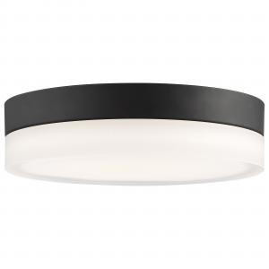  Satco 62-568 Black Flush-Mount Light with Frosted Etched Glass 