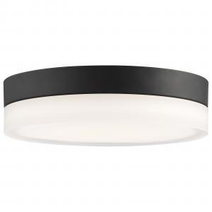  Satco 62-570 Black Flush-Mount Light with Frosted Etched Glass 