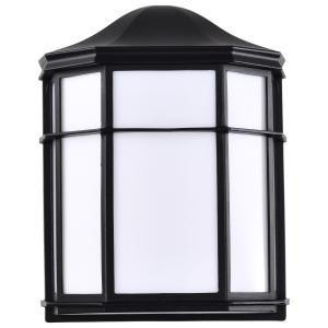  Satco 62-1397 Black Wall Mount Light with White Linen Acrylic 