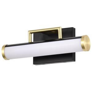  Satco 62-1537 Black and Brushed Brass Vanity Light with White Acrylic Lens 