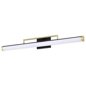  Satco 62-1539 Black and Brushed Brass Vanity Light with White Acrylic Lens 