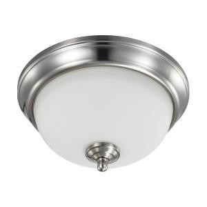  Satco 62-1562 Brushed Nickel Flush-Mount Light with Frosted Glass 