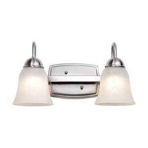  Satco 62-1568 Brushed Nickel Vanity Light with Alabaster Glass 