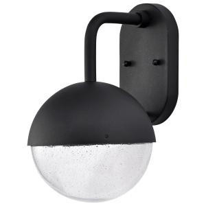  Satco 62-1616 Matte Black Wall Lantern Light with Clear Seeded Glass 