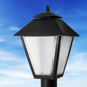 Incon Lighting Black Square Integrated LED Coach Lantern Pole Mount 3000K 