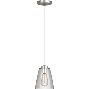 Volume Lighting Volume V2501-33 Brushed Nickel Mini Shaded Pendant Light 