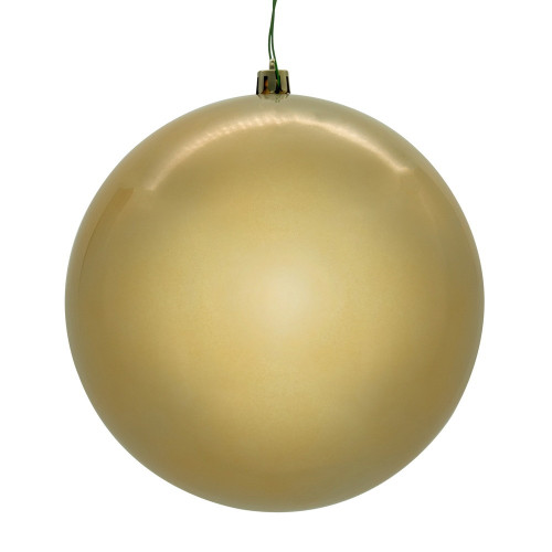 Vickerman N592538DPVL - 10 inch Champagne Pearl Seamless Ball Outdoor Christmas Ornament 