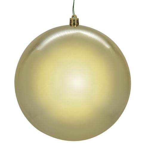 Vickerman N592538DSVL - 10 inch Champagne Shiny Seamless Ball Outdoor Christmas Ornament 