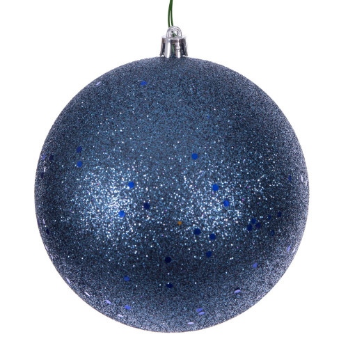 Vickerman N592552DQ - 10 inch Denim Sequin Ball Drilled Cap Christmas Ornament 