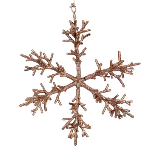 Vickerman RV230558 - 9 inch Rose Gold Snowflake Christmas Ornament - 3 Pack 