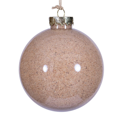 Vickerman RV231743 - 4 inch Beige Ball Christmas Ornament - 3 Pack 