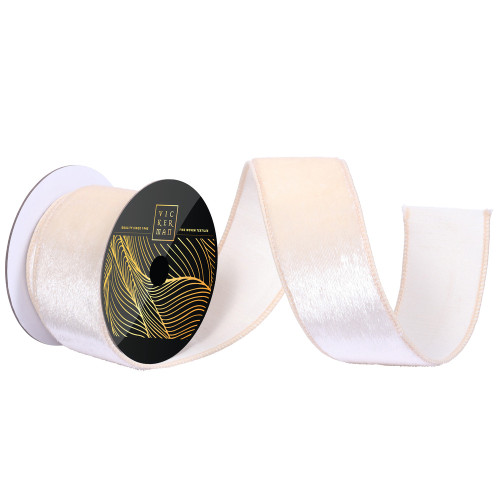 Vickerman QK259243 - Oat Velvet Wired Decorative Ribbon - 2.5" x 10 Yards 