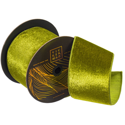 Vickerman QK259334 - Juniper Velvet Wired Decorative Ribbon - 4" x 10 Yards