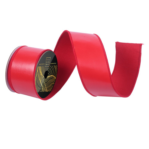 Vickerman QK259703 - Red Wired Decorative Ribbon - 2.5" x 10 Yards