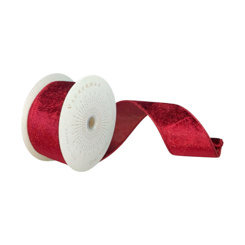 Vickerman QTX17774 - Wine Velvet Wired Decorative Ribbon - 2.5" x 10 Yards