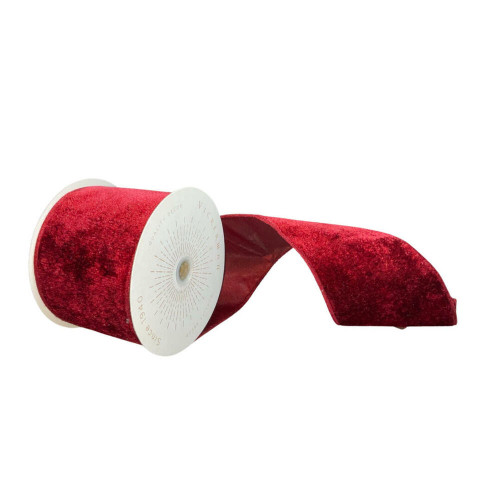 Vickerman QTX17775 - Wine Velvet Wired Decorative Ribbon - 4" x 10 Yards 
