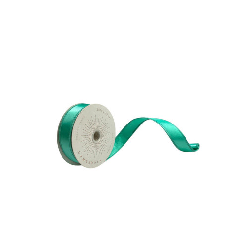 Vickerman QTX240742 - Teal Shiny Wired Decorative Ribbon - 1" x 10 Yards 