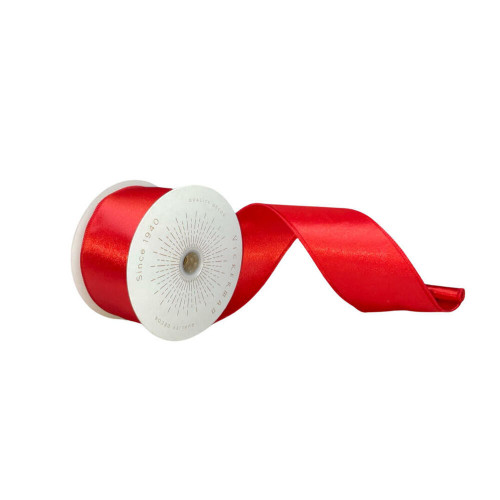 Vickerman QTX240903 - Red Shiny Wired Decorative Ribbon - 2.5" x 10 Yards 