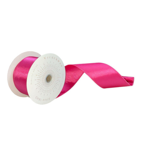 Vickerman QTX240959 - Hot Pink Shiny Wired Decorative Ribbon - 2.5" x 10 Yards