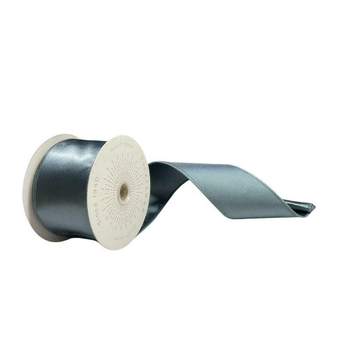 Vickerman QTX240984 - Gunmetal Shiny Wired Decorative Ribbon - 2.5" x 10 Yards 