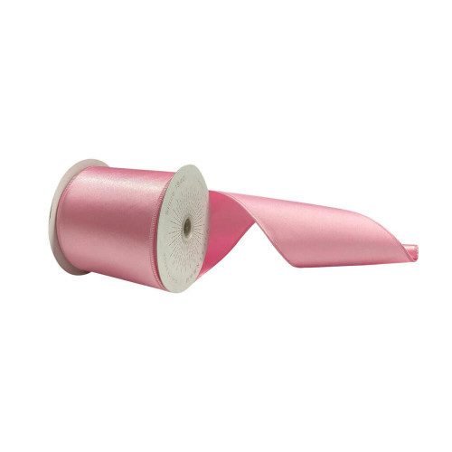 Vickerman QTX241179 - Pink Shiny Wired Decorative Ribbon - 4" x 10 Yards