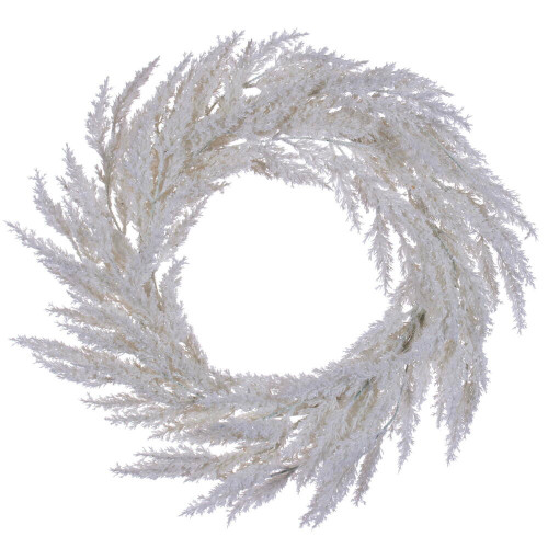 Vickerman FMA231324 - 24" White Pampas Grass Wreath 