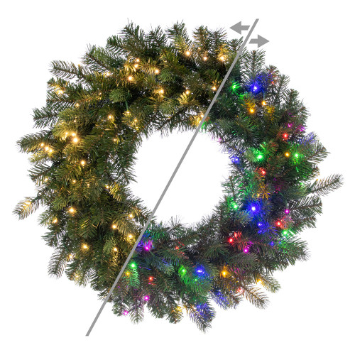 Vickerman G254432LEDCC - 30" Vermont Spruce Wreath with Color Changing LED Lights 