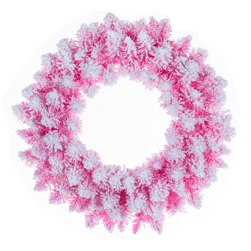 Vickerman K255324 - 24" Flocked Pink Fir Wreath