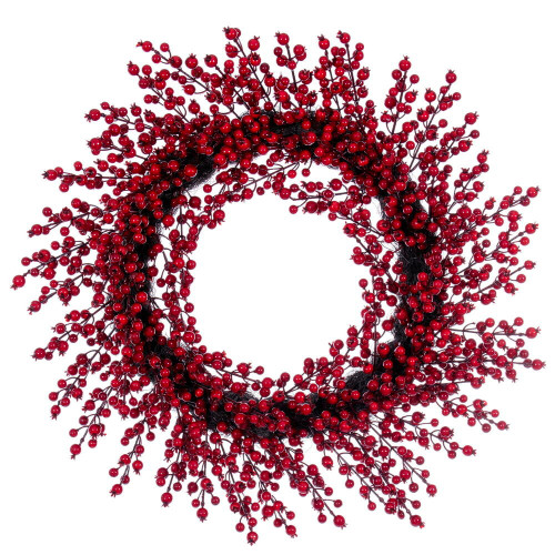 Vickerman P240128 - 28" Red Crab Apple Mixed Berry Wreath 