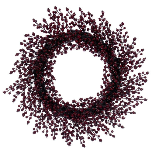 Vickerman P240328 - 28" Burgundy Crab Apple Mix Berry Wreath 