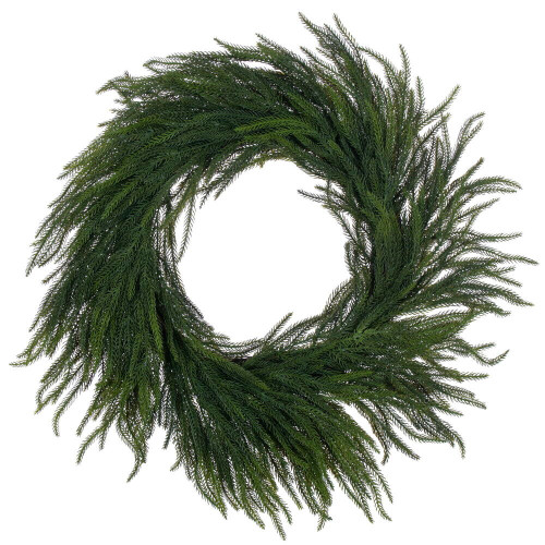 Vickerman RS240420 - 28" Green Norfolk Pine Wreath