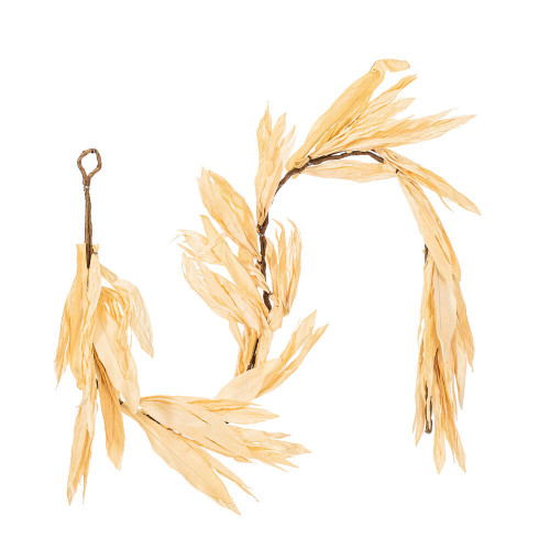 Vickerman FQ236572 - 6 ft Cream Corn Husk Christmas Garland - Unlit