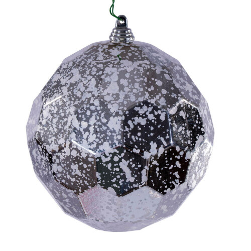 Vickerman MC240107 - 4.75 inch Silver Honeycomb Mercury Christmas Ornament - 4 Pack 