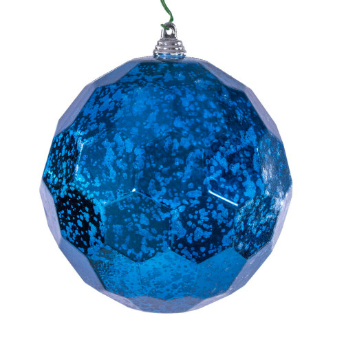 Vickerman MC240131 - 4.75 inch Midnight Blue Honeycomb Christmas Ornament - 4 Pack 