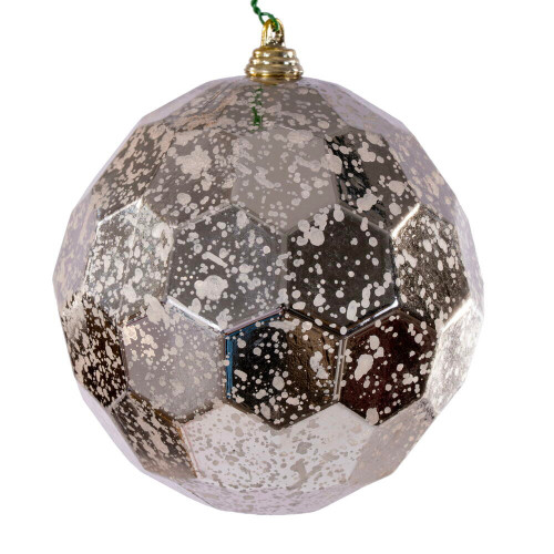 Vickerman MC240138 - 4.75 inch Champagne Honeycomb Mercury Christmas Ornament - 4 Pack 