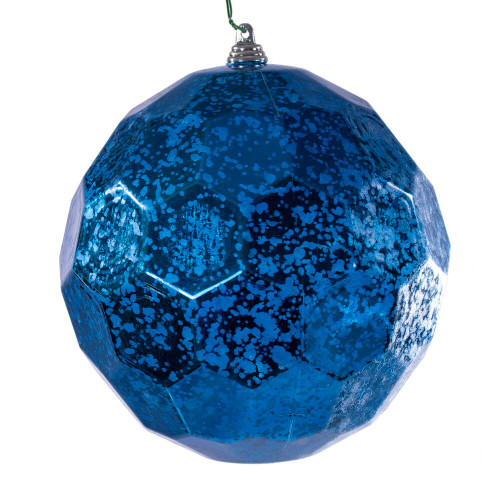 Vickerman MC240231 - 6 inch Midnight Blue Honeycomb Mercury Christmas Ornament - 2 Pack