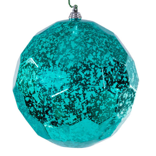 Vickerman MC240242 - 6 inch Teal Honeycomb Mercury Christmas Ornament - 2 Pack 