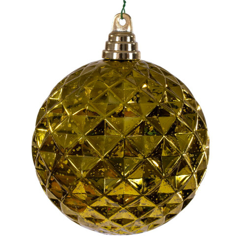 Vickerman MC240314 - 4.75 inch Olive Diamond Mercury Christmas Ornament - 4 Pack