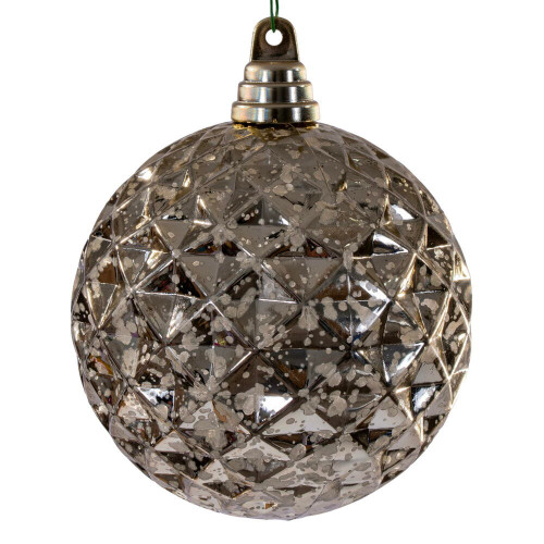 Vickerman MC240338 - 4.75 inch Champagne Diamond Mercury Christmas Ornament - 4 Pack