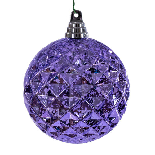 Vickerman MC240386 - 4.75 inch Lavender Diamond Mercury Christmas Ornament - 4 Pack