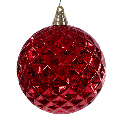 Vickerman MC240403 - 6 inch Red Diamond Mercury Christmas Ornament - 2 Pack