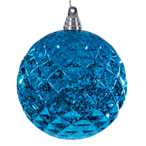 Vickerman MC240412 - 6 inch Turquoise Diamond Mercury Christmas Ornament - 2 Pack