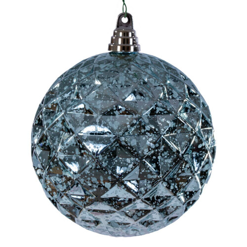 Vickerman MC240432 - 6 inch Baby Blue Diamond Mercury Christmas Ornament - 2 Pack 