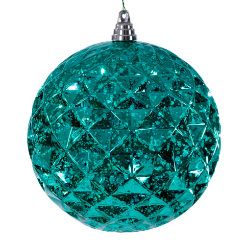 Vickerman MC240442 - 6 inch Teal Diamond Mercury Christmas Ornament - 2 Pack